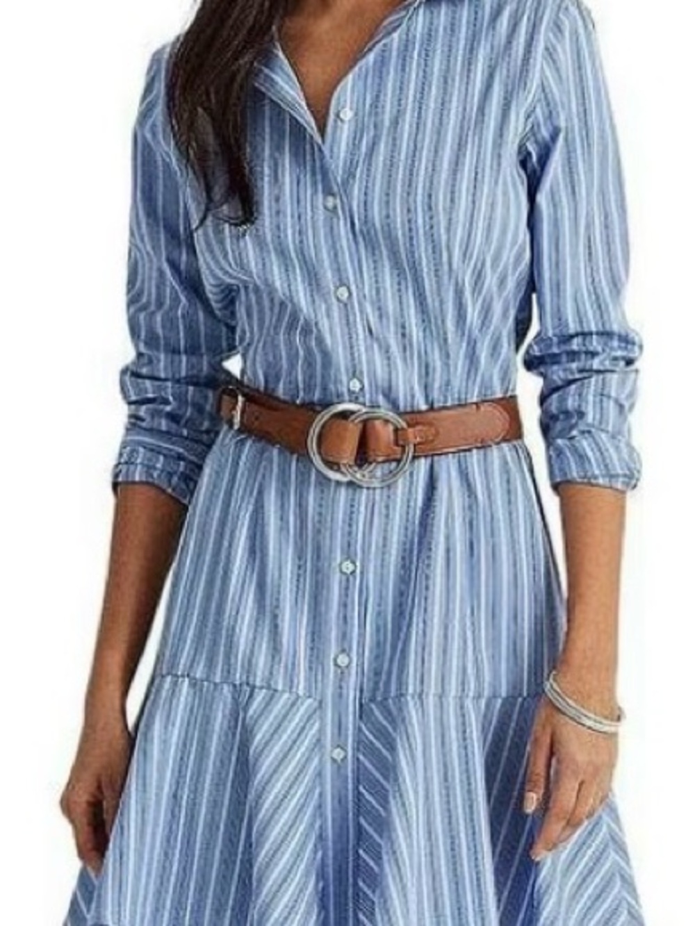 Lauren Ralph Lauren Blue and White Striped Shirt Dress